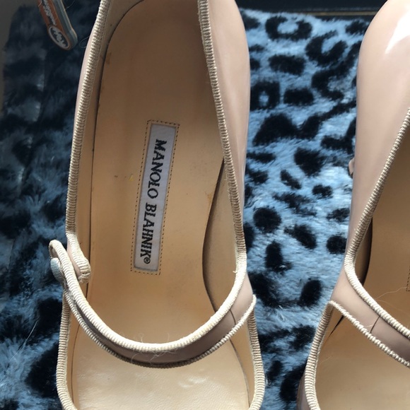 (Sold!)Manolo blahnik maryjane Campari nude 37 6.5 - Picture 9 of 10